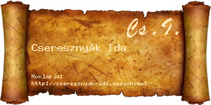 Cseresznyák Ida névjegykártya